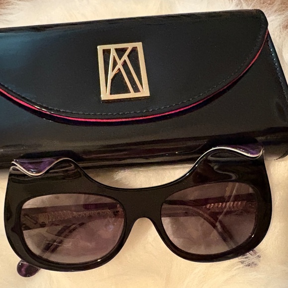 Anna-Karin Karlsson Accessories - Anna-Karin Karlsson black and purple leopard preowned sunglasses